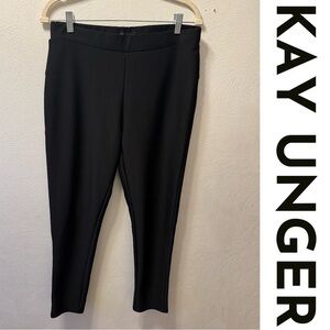 Kay Unger New York Black Stretch Slim Pointe Pants Size L | Pull-On Dress Pants